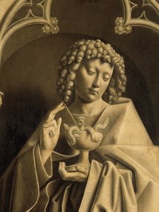 Johannes de Apostel, detail van het Gentse altaarstuk, gesloten door Hubert & Jan van (1390 1441) Eyck