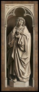 St. Johannes de Evangelist, van het exterieur van de rechter vleugel van het Lam Gods