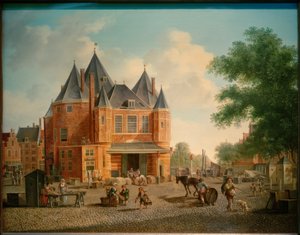 De Antoniuswaag op de Nieuwmarkt in Amsterdam door Hubert Pieter Schouten