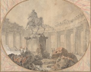 Ruiterstandbeeld van Marcus Aurelius, 1757 door Hubert Robert