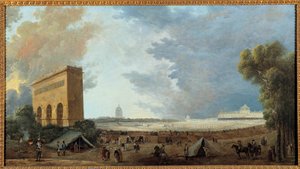 Fête de la Fédération Nationale gevierd op het Champ de Mars in Parijs op 14 juli 1790 door Hubert Robert