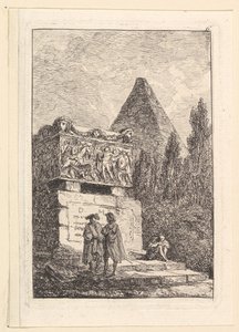 Het Sarcofaag door Hubert Robert