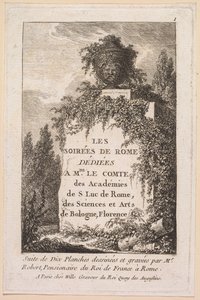 Les Soirées de Rome: Titelpagina, 1763-1764 door Hubert Robert
