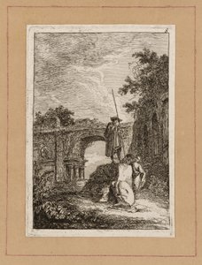 Plaat Acht uit Avonden in Rome door Hubert Robert