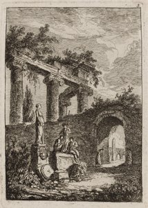 Plaat drie uit Avonden in Rome door Hubert Robert