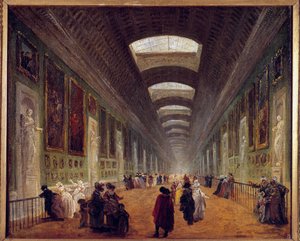 Project voor de inrichting van de Grand Gallery van het Louvre, ca. 1789 door Hubert Robert