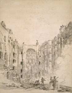 Ruïnes van de Opera na de Brand van 1781, 1781 door Hubert Robert