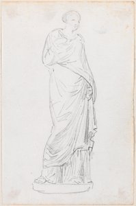 Standbeeld van een vrouw in een toga door Hubert Robert