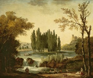 Het graf van Jean-Jacques Rousseau in Ermenonville, 1802