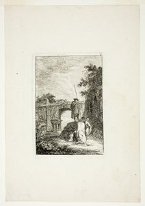 De Triomfboog, plaat acht uit Les Soirées de Rome door Hubert Robert