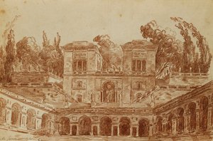 De Villa Farnese, Rome door Hubert Robert