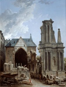 De sloop van de kerk van de Feuillants, 1805 door Hubert Robert