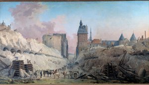 De sloop van de huizen van de Pont au Change in 1788. Schilderij door Hubert Robert (1733-1808) 1788. Parijs, Musée Carnavalet