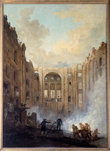 De brand van de Opera in het Palais Royal (Parijs)
