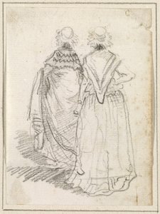 Twee Vrouwen van Achteren Gezien door Hubert Robert