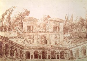 Villa Farnese, Rome door Hubert Robert
