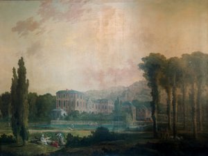 Uitzicht op het kasteel van Chamarande door Hubert Robert