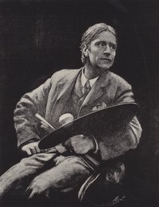 Hubert Herkomer, Britse kunstenaar (litho) door Hubert von (after) Herkomer