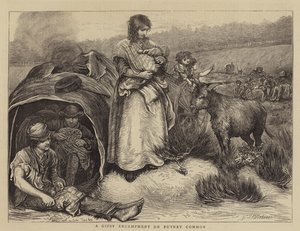 Een zigeunerkamp op Putney Common