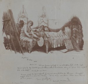 Uitnodiging voor een benefietdiner van Hubert von Herkomer aan Thomas Agnew door Hubert von Herkomer