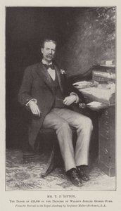 De heer T J Lipton, de schenker van £25.000 aan het jubileumdinerfonds van de Prinses van Wales door Hubert von Herkomer