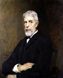 Portret van Sir Henry Trueman Wood, secretaris en vice-president van de Society door Hubert von Herkomer