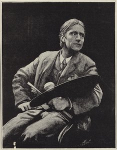 Zelfportret van de Britse kunstenaar Hubert Herkomer door Hubert von Herkomer
