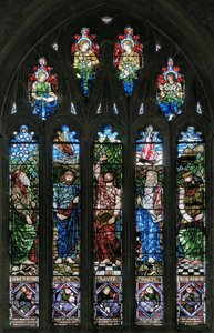 Langport, All Saints, Belham & Co, Hugh Arthur Kennedy, Abraham, Job, David, Mozes & Salomo door Hugh Arthur Kennedy