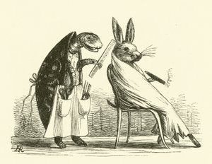 Schildpad en Haas (gravure) door Hugh Rowley