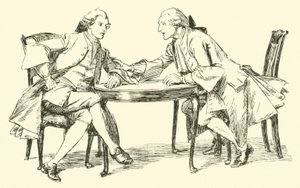 Gesprek (gravure) door Hugh Thomson