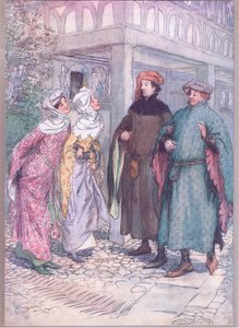 Hoe nu, lieve Frank! Waarom ben je melancholisch?, illustratie uit The Merry Wives of Windsor, 1910 door Hugh Thomson