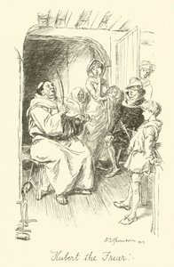 Hubert de monnik (litho) door Hugh Thomson