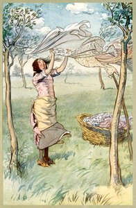 Ik was, wring... En doe alles zelf, uit De Vrolijke Vrouwtjes van Windsor, pub. 1910 door Hugh Thomson