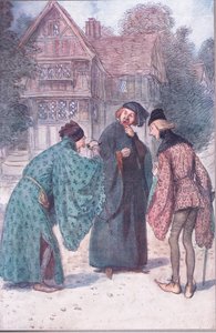 "Als hij twintig Sir John Falstaffs was, zou hij Robert Shallow Esquire niet misbruiken!", illustratie uit 