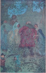 Nu, goede Sir John, hoe leven uw Windsor vrouwen, illustratie uit De Vrolijke Vrouwtjes van Windsor, 1910