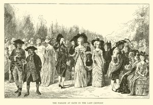 De parade in Bath in de vorige eeuw (gravure)