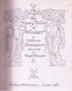 Titelpagina ontwerp, illustratie uit The Merry Wives of Windsor, 1910