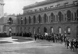 Begrafenisstoet van Koningin Victoria vertrekt van Osborne House, Isle of Wight, 1 februari 1901