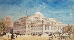 Een weergave van een voorlopig voorstel voor het United States Custom House, New York door Hughson Frederick Hawley