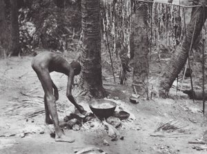 Afrika: Nuer koken krokodillenvlees door Hugo Adolf Bernatzik