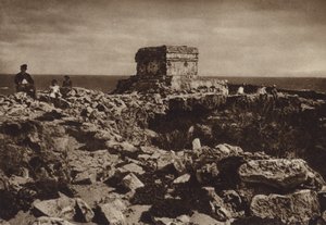 Mexico: Isla de las Mujeres, Yucatan (zwart-wit foto) door Hugo Brehme