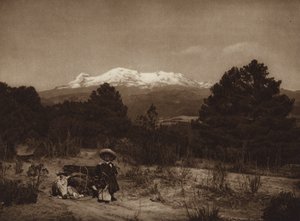 Mexico: Iztaccihuatl (z/w foto) door Hugo Brehme