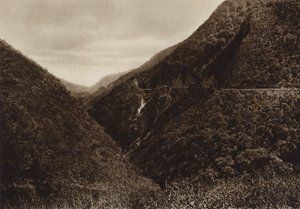 Mexico: Las Canoas, spoor en Tamasopo ravijn (z/w foto) door Hugo Brehme