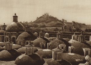 Mexico: Piramide de Cholula (z/w foto) door Hugo Brehme