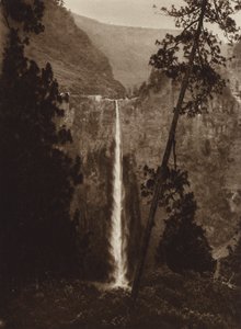 Mexico: Necaxa waterval, staat Puebla (zwart-wit foto) door Hugo Brehme