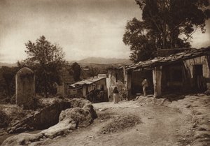 Mexico: San Esteban, de buitenwijken van de hoofdstad Mejico (z/w foto) door Hugo Brehme