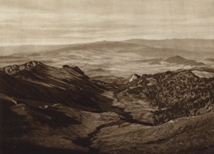 Mexico: Uitzicht vanaf de middelste hoogte van Iztaccihuatl (zwart-wit foto)