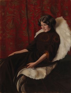 In de schommelstoel, Anni Bremer door Hugo Simberg