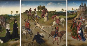 Martelaarschap van Sint Hippolytus Drieluik, na 1468 door Hugo van der Goes