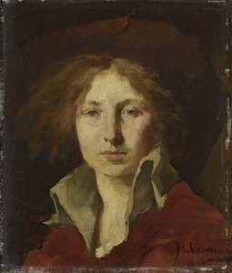 Vrouwelijk hoofd door Hugo von Habermann
